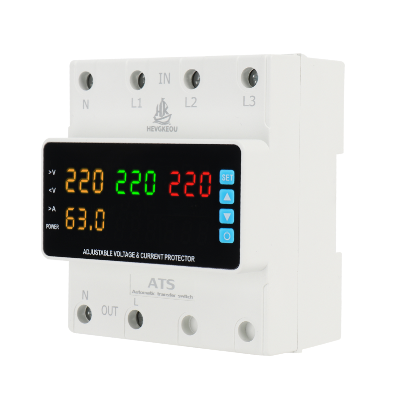 3-Phase Solar ATS with Integrated Protection | Reliable Auto Transfer Switch for PV Systems, 63A-100A with Overcurrent & Voltage Guard
