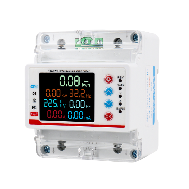 Tuya WiFi Single Phase Energy Meter 100A | Bi-Directional Prepaid kWh Monitor with Auto-reclosing & Voltage Protection | Smart Electricity Meter for Solar Net Metering & Prepaid Energy Management