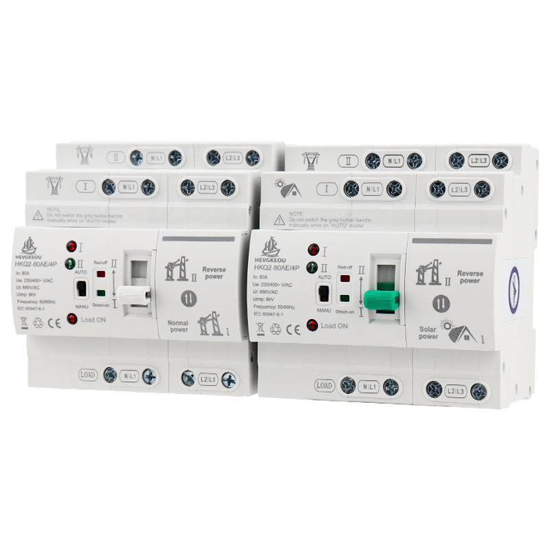 ATS 4P 80A Automatic Transfer Switch for PV/Solar & Mains | 400V Uninterrupted Power Selector | DIN Rail Three-Phase Changeover
