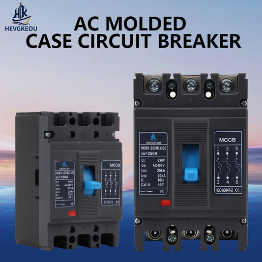 Flame-Retardant 3p MCCB Molded Case Circuit Breaker Leakage Protection Overload Short-Circuit Protector