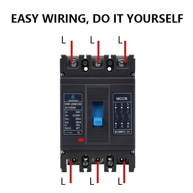 Flame-Retardant 3p MCCB Molded Case Circuit Breaker Leakage Protection Overload Short-Circuit Protector