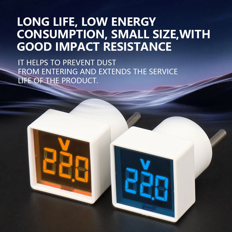Mini Universal Square Voltmeter LED Digital Voltmeter Ammeter AC 50-500V 2-in-1 Voltage & Current Indicator with Built-in CT