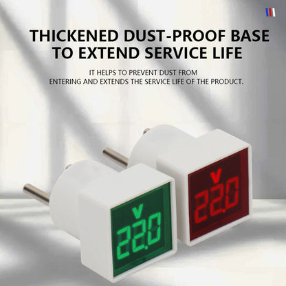 Mini Universal Square Voltmeter LED Digital Voltmeter Ammeter AC 50-500V 2-in-1 Voltage & Current Indicator with Built-in CT