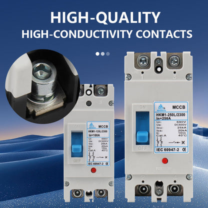MCCB with Leakage Protection Molded Case Circuit Breaker Flame-Retardant Overload Short-Circuit Protector