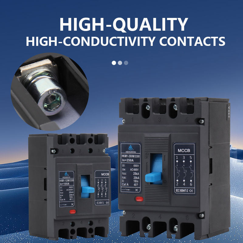 Flame-Retardant 3p MCCB Molded Case Circuit Breaker Leakage Protection Overload Short-Circuit Protector