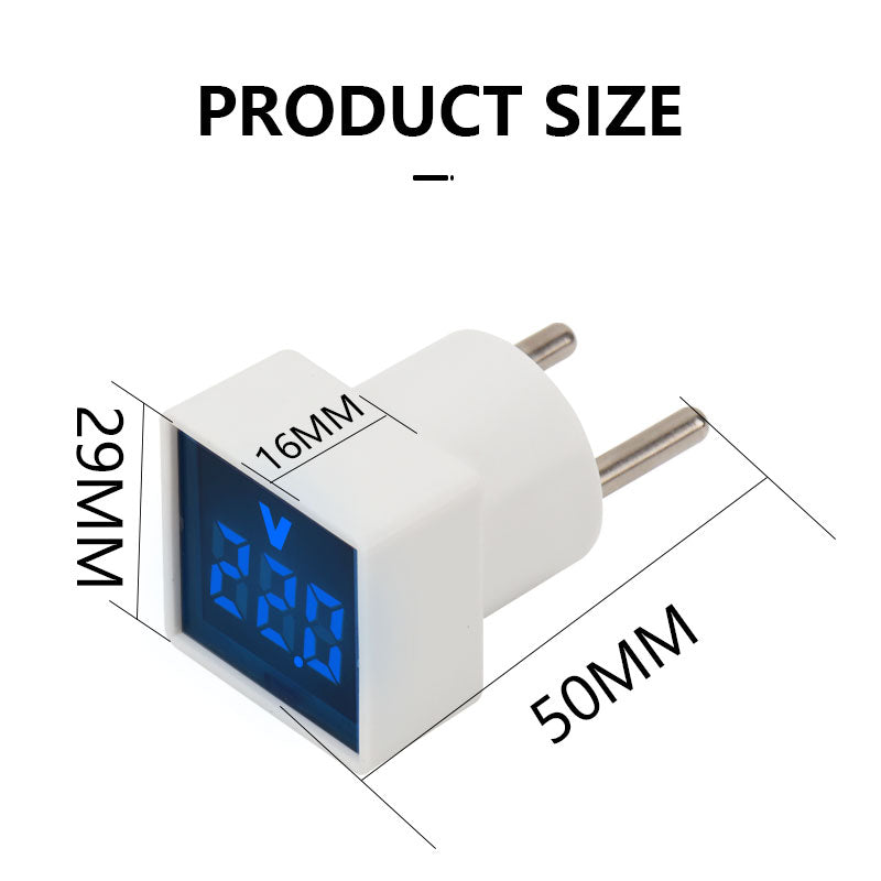 Mini Universal Square Voltmeter LED Digital Voltmeter Ammeter AC 50-500V 2-in-1 Voltage & Current Indicator with Built-in CT