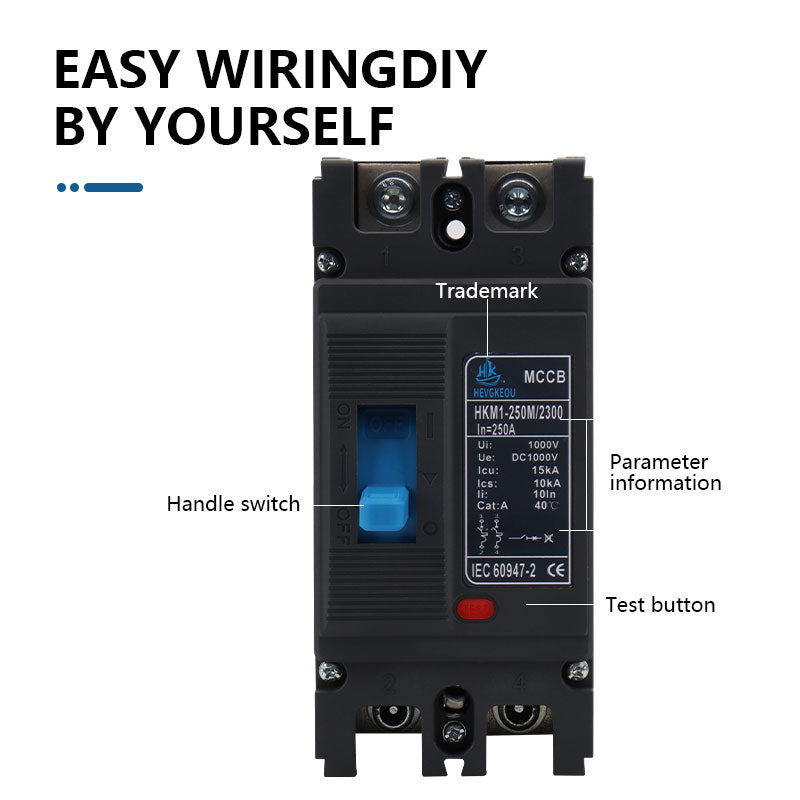 MCCB with Leakage Protection Molded Case Circuit Breaker, Flame-Retardant, Overload & Short-Circuit Protector