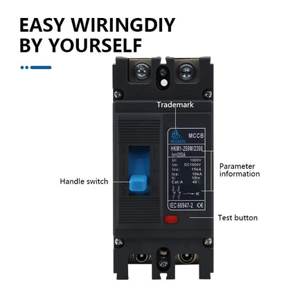 MCCB with Leakage Protection Molded Case Circuit Breaker, Flame-Retardant, Overload & Short-Circuit Protector