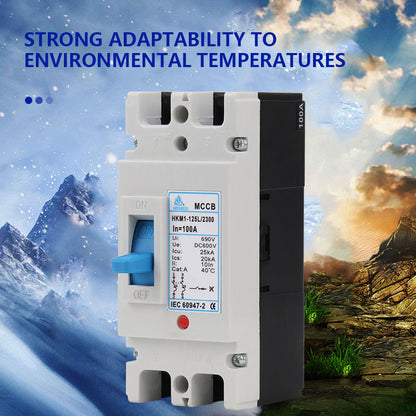 MCCB with Leakage Protection Molded Case Circuit Breaker Flame-Retardant Overload Short-Circuit Protector