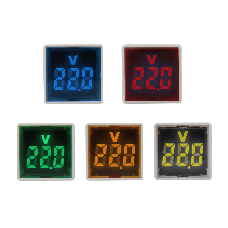 Mini Universal Square Voltmeter LED Digital Voltmeter Ammeter AC 50-500V 2-in-1 Voltage & Current Indicator with Built-in CT