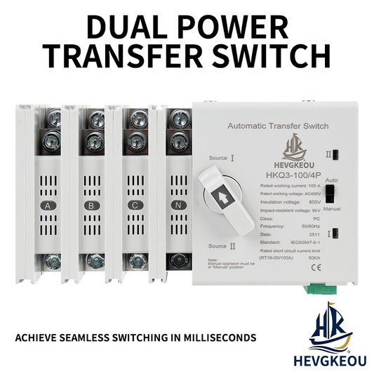 4P 100A Automatic Transfer Switch (ATS) | 400VAC Dual Power Changeover | Auto/Manual Operation for Uninterrupted Power | CE Certified