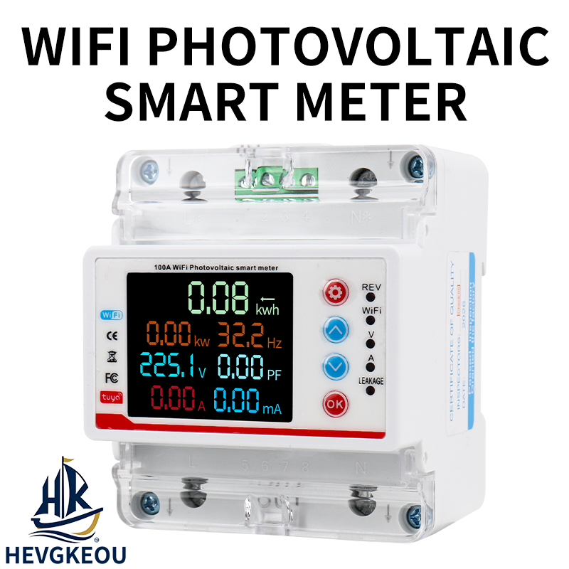 Tuya WiFi Single Phase Energy Meter 100A | Bi-Directional Prepaid kWh Monitor with Auto-reclosing & Voltage Protection | Smart Electricity Meter for Solar Net Metering & Prepaid Energy Management
