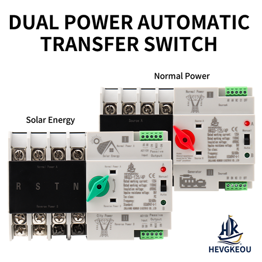 110V 4P Solar ATS | Automatic Transfer Switch for PV Systems | 125A Dual Power Changeover for Inverter/Grid/Generator