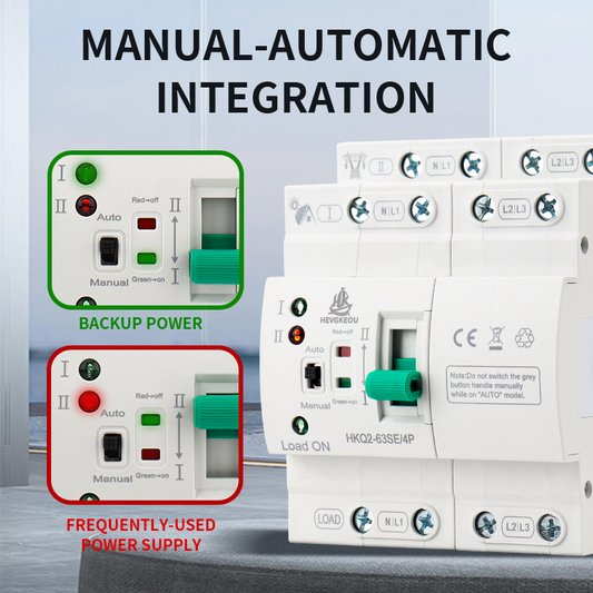 63A 4P Solar ATS | Automatic Transfer Switch for PV & Mains Power | 400V DIN Rail Mount Uninterrupted Changeover/Selector Switch