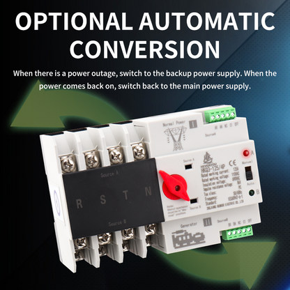 110V 4P Solar ATS | Automatic Transfer Switch for PV Systems | 125A Dual Power Changeover for Inverter/Grid/Generator