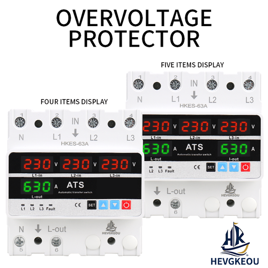 3 Phase Over Under Voltage Protector 63A/100A | Adjustable Relay with Current Protection & Automatic Reset Function | Phase Failure & Imbalance Protection for Motors/Compressors