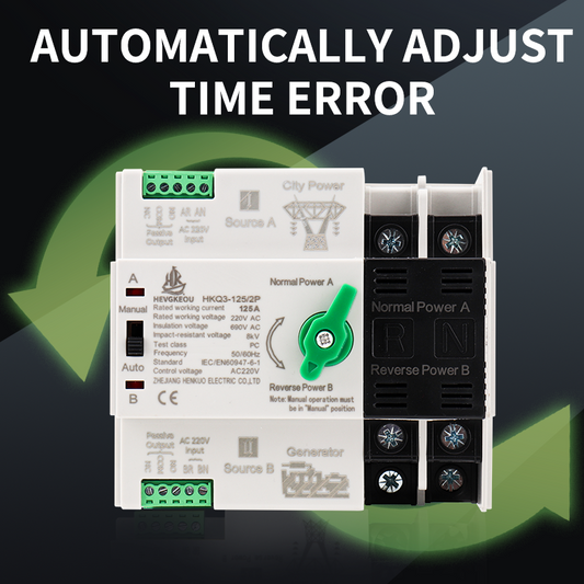 230V 125A 2P Automatic Transfer Switch (ATS) | DIN Rail | Backup Generator & Solar Transfer Switch