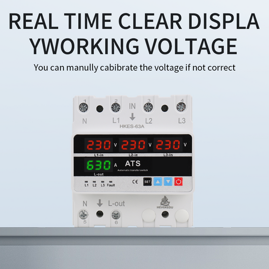 3 Phase Over Under Voltage Protector 63A/100A | Adjustable Relay with Current Protection & Automatic Reset Function | Phase Failure & Imbalance Protection for Motors/Compressors