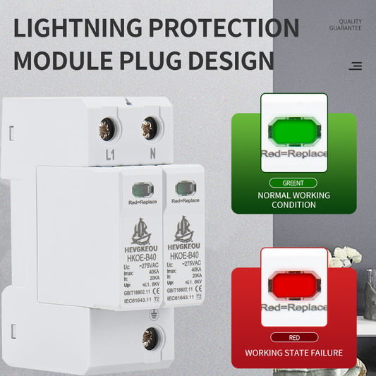 Surge Protection Device (SPD) | AC Power Line Surge Arrester | Shield Home & Industrial Equipment from Lightning & Power Surges | Type 2 Protection