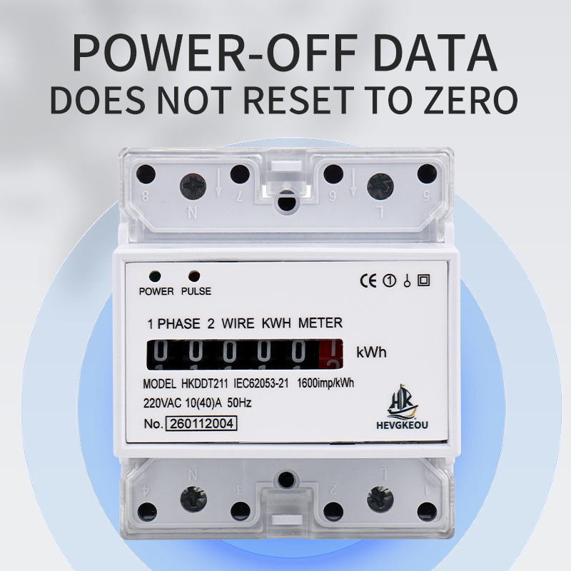 10-40A Single Phase Wattmeter Power Meter | DIN Rail Mount Electricity Consumption Monitor with LED Display for Home/Commercial