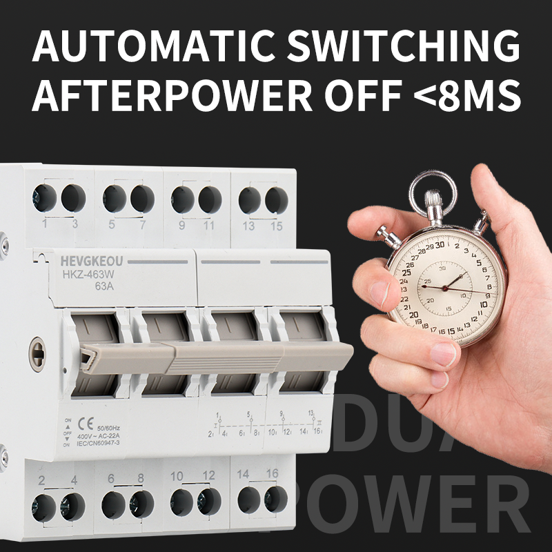 Manual Transfer Switch (MTS) 4P 63A | DIN Rail Modular Isolator | Dual Power Changeover & Main Disconnect Switch for Household & Commercial Use