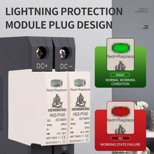 DC SPD 2P Surge Protector 20kA-60kA | 275V/385V Low-Voltage Arrester for House, Solar PV & Energy Storage System Protection