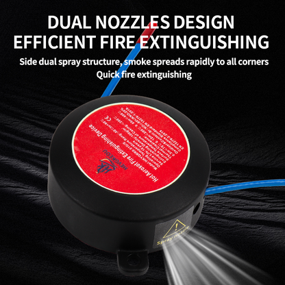 Compact Round Fire Extinguisher for Electrical Cabinets | Automatic N₂ Aerosol Suppressor, DIN Rail Mount up to 0.4m³