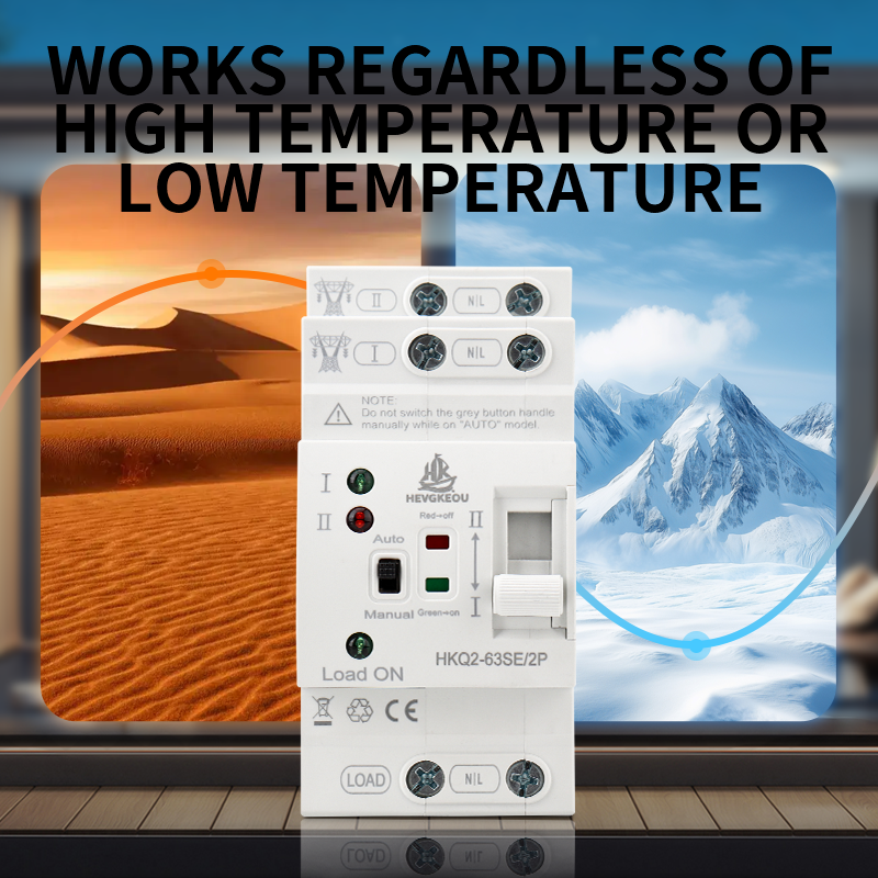 Single Phase Automatic Transfer Switch (ATS) | 2P 40A-100A Dual Power Changeover for 110V/230V Uninterrupted Supply