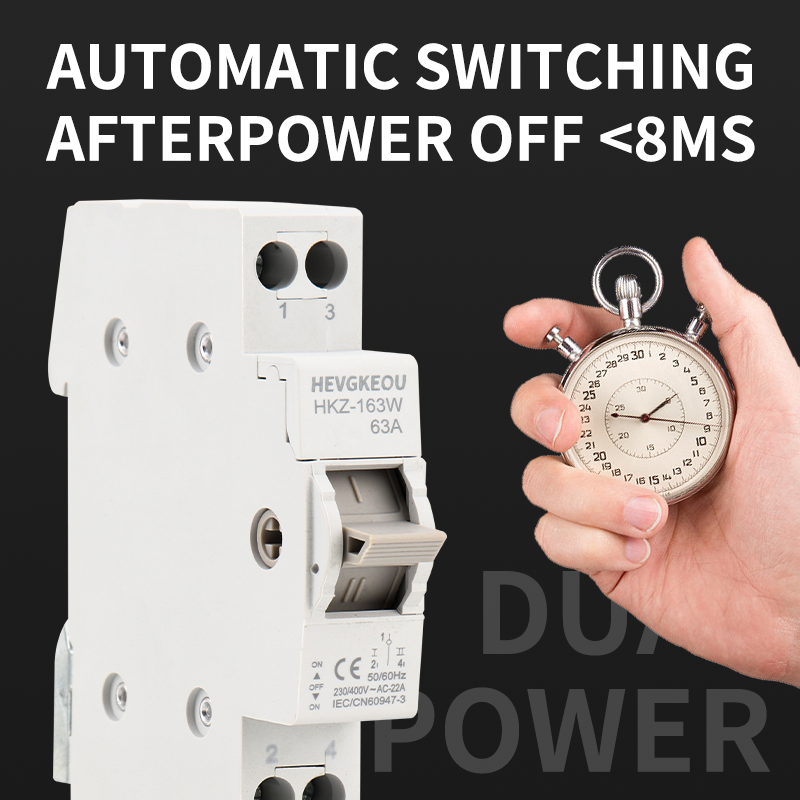 MTS Manual Transfer Switch 1P/2P 63A | NEW Design Dual Power Manual Conversion Isolating Switch with Indicator Light | Red/Solar/Generator Changeover for Home & Workshop