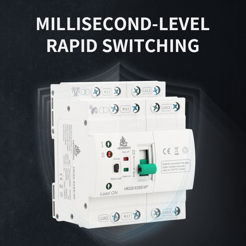 63A 4P Solar ATS | Automatic Transfer Switch for PV & Mains Power | 400V DIN Rail Mount Uninterrupted Changeover/Selector Switch
