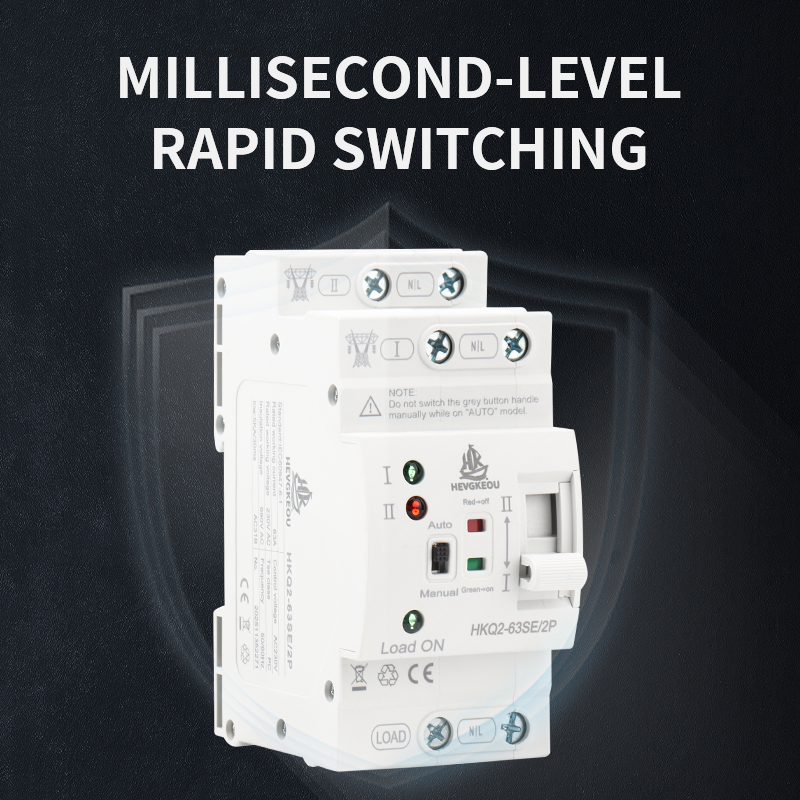 Single Phase Automatic Transfer Switch (ATS) | 2P 40A-100A Dual Power Changeover for 110V/230V Uninterrupted Supply