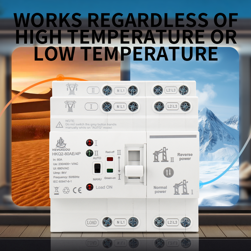 ATS 4P 80A Automatic Transfer Switch for PV/Solar & Mains | 400V Uninterrupted Power Selector | DIN Rail Three-Phase Changeover