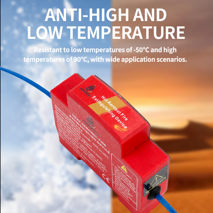 Aerosol Fire Suppression Device for Distribution Boxes | N₂ DIN Rail Mount | Flame-Retardant PC Housing with Strong Adhesive | Automatic Fire Extinguisher for Electrical Panels