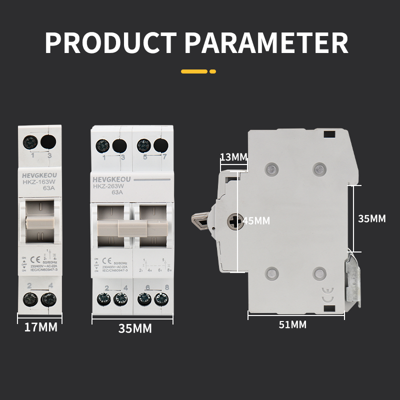MTS Manual Transfer Switch 1P/2P 63A | NEW Design Dual Power Manual Conversion Isolating Switch with Indicator Light | Red/Solar/Generator Changeover for Home & Workshop