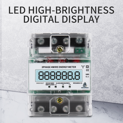 380V 3-Phase AC Current Panel Meter | 4-Wire Miniature Ammeter for Compact DIN Rail Mounting & Electrical Cabinets