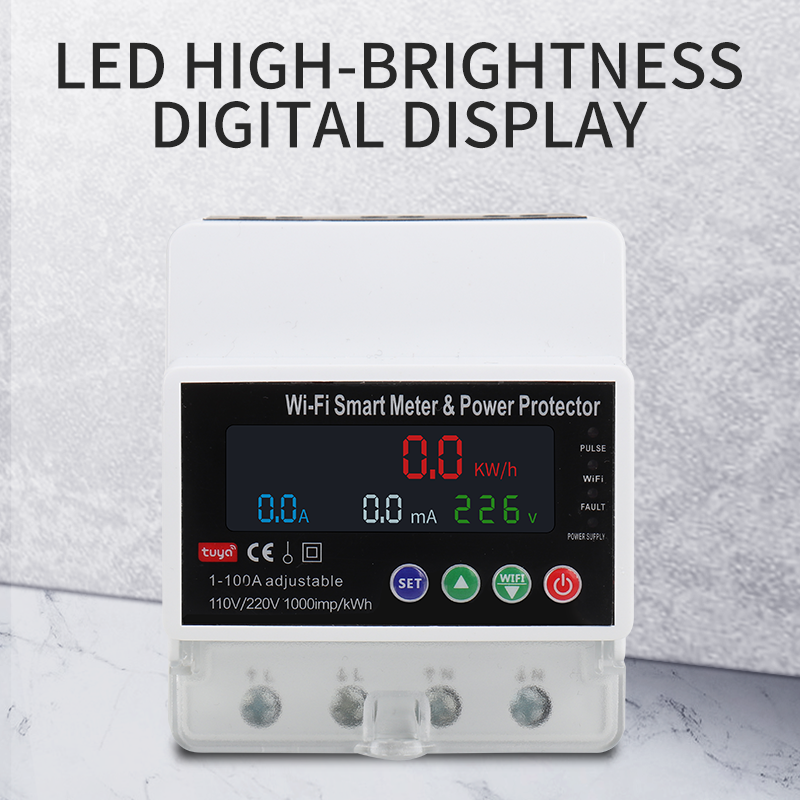 100A Tuya WiFi Smart Breaker with Timer | Overload/Voltage Protection & PV Bidirectional Metering for Solar Systems