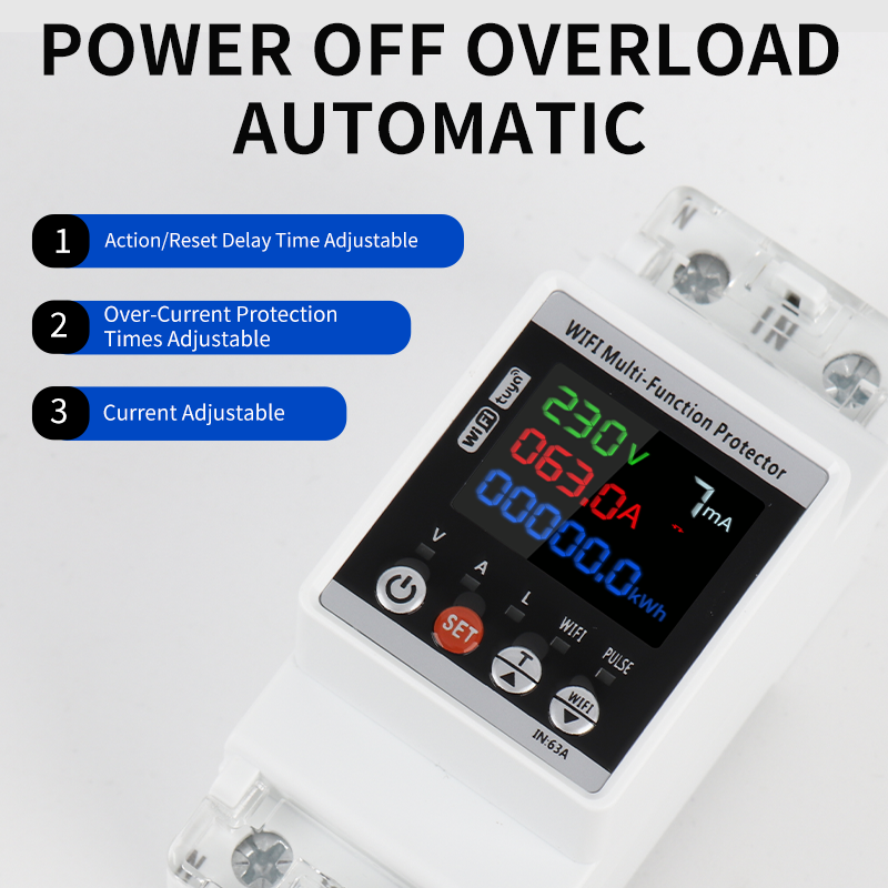 Smart Home WiFi Circuit Breaker by HEVGKEOU | Auto Reclosing with Remote App Control & Real-Time Voltage Monitoring | Tuya-Compatible Smart MCB for Home Automation