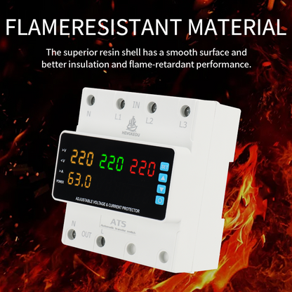 3-Phase Solar ATS with Integrated Protection | Reliable Auto Transfer Switch for PV Systems, 63A-100A with Overcurrent & Voltage Guard