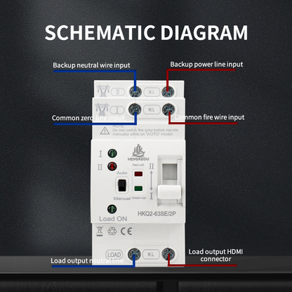 Single Phase Automatic Transfer Switch (ATS) | 2P 40A-100A Dual Power Changeover for 110V/230V Uninterrupted Supply