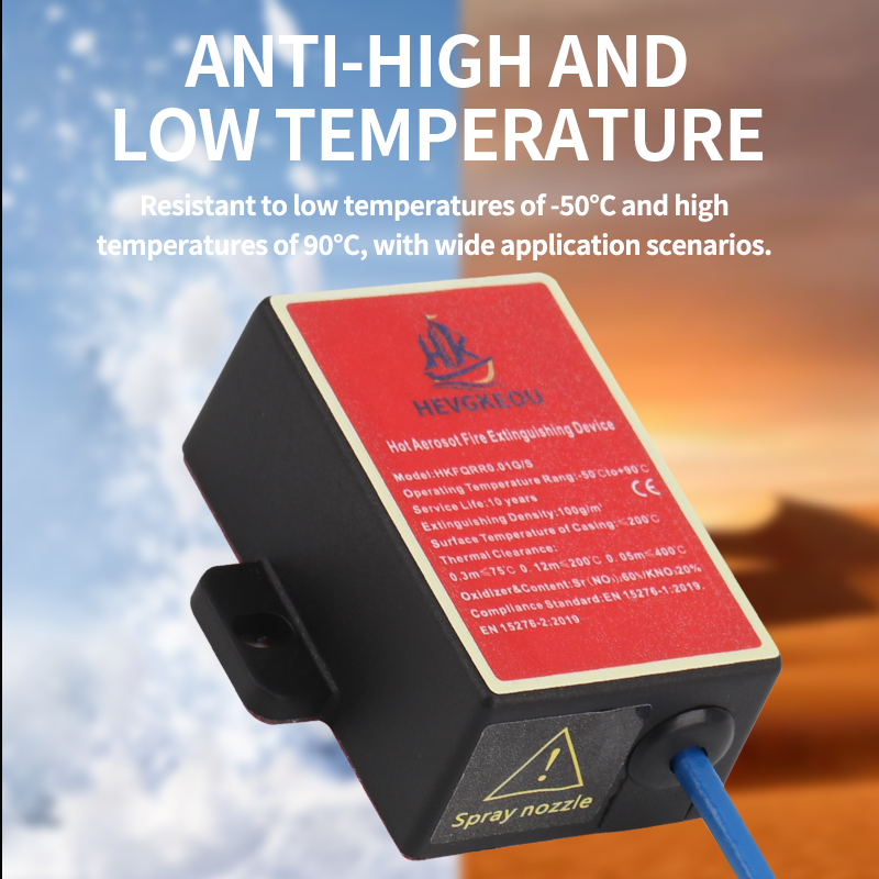 Square Fire Extinguisher for Electrical Cabinets Up to 0.4m³ | Automatic N₂ Aerosol Suppressor, DIN Rail Mount with Strong Adhesive