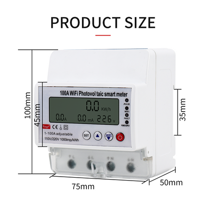Tuya WiFi Solar Energy Meter & Smart Breaker Timer | Bidirectional PV Monitor with Remote App Control for Home Appliances