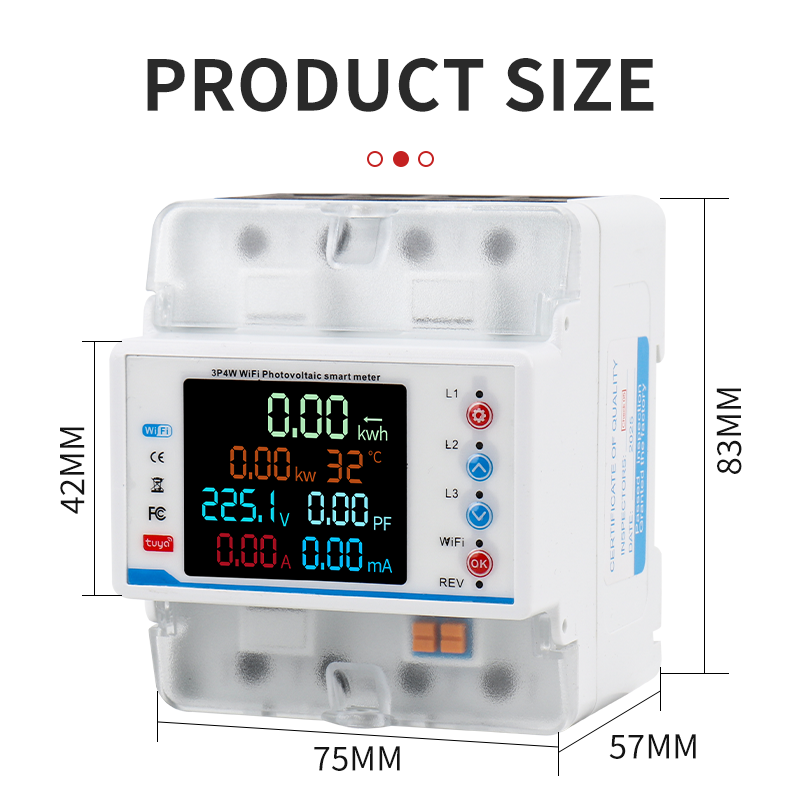 Smart 3-Phase Power Manager: Tuya WiFi kWh Meter with Leakage Protection, OVP/UVP Relay & Bi-Directional Monitoring | 4-in-1 Energy Management System for Solar, Industry & Commercial Use