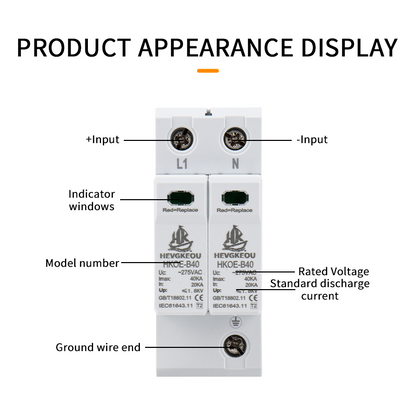 Surge Protection Device (SPD) | AC Power Line Surge Arrester | Shield Home & Industrial Equipment from Lightning & Power Surges | Type 2 Protection