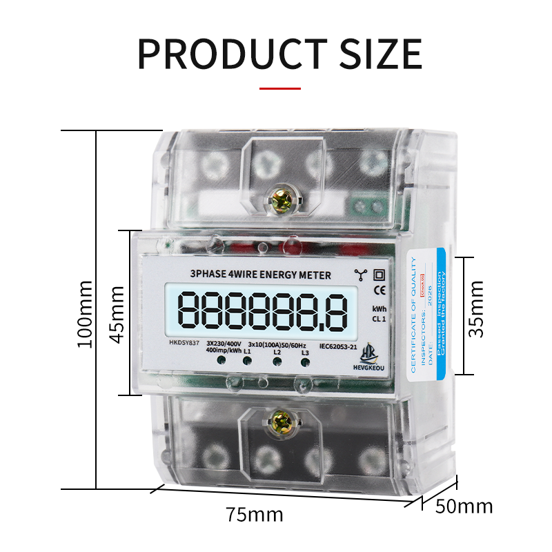 380V 3-Phase AC Current Panel Meter | 4-Wire Miniature Ammeter for Compact DIN Rail Mounting & Electrical Cabinets