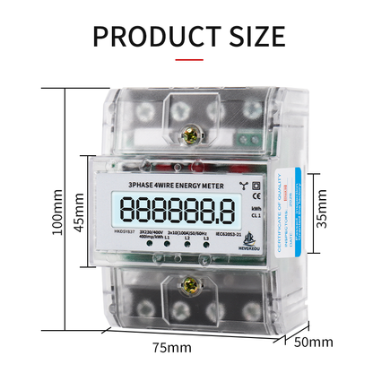 380V 3-Phase AC Current Panel Meter | 4-Wire Miniature Ammeter for Compact DIN Rail Mounting & Electrical Cabinets