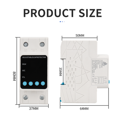 Adjustable Voltage/Current Protector HEVGKEOU | Digital Display for Voltage, Current & Power | Custom Overload Settings with One-Button Control