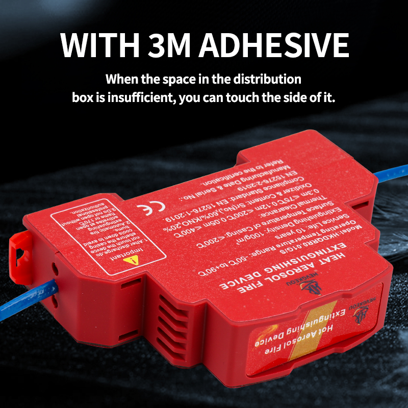 Aerosol Fire Suppression Device for Distribution Boxes | N₂ DIN Rail Mount | Flame-Retardant PC Housing with Strong Adhesive | Automatic Fire Extinguisher for Electrical Panels