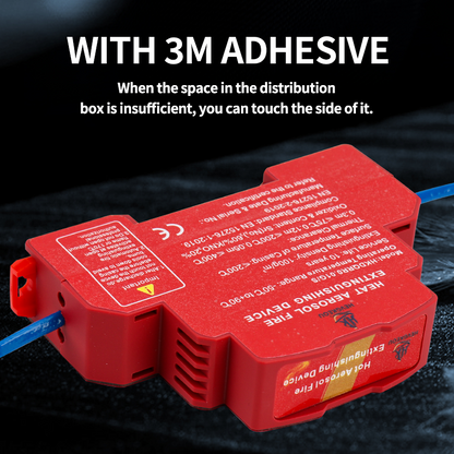 Aerosol Fire Suppression Device for Distribution Boxes | N₂ DIN Rail Mount | Flame-Retardant PC Housing with Strong Adhesive | Automatic Fire Extinguisher for Electrical Panels