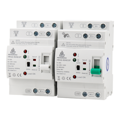 AE 2P 80A Smart ATS for Solar Inverter | PV System Automatic Transfer Switch | 2P Dual Power Selector with Intelligent Controller | DIN Rail Mount