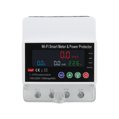 100A Tuya WiFi Smart Breaker with Timer | Overload/Voltage Protection & PV Bidirectional Metering for Solar Systems